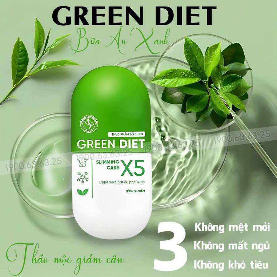 Viên Thảo Mộc Giảm Cân Green Diet Slimming Care X5
