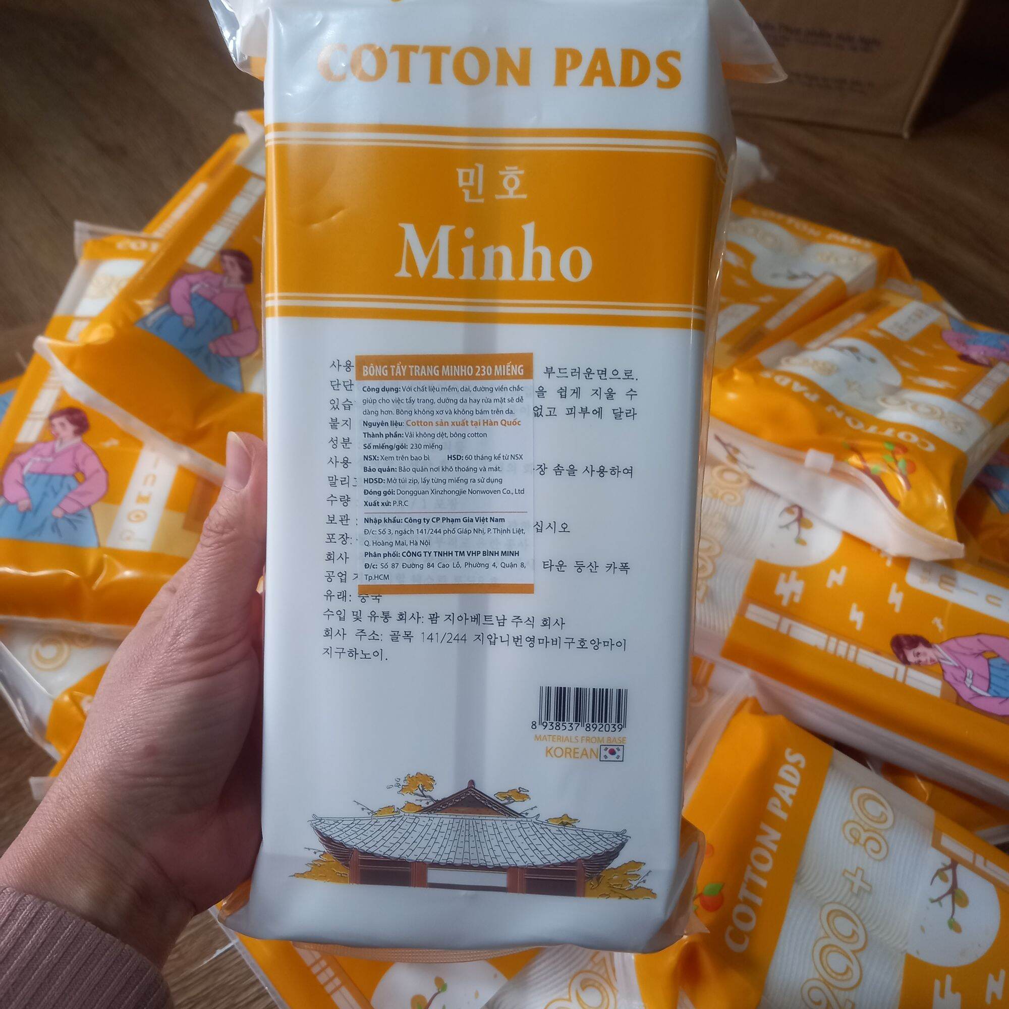 Bông tẩy trang hàn quốc Minho 200+30 miếng