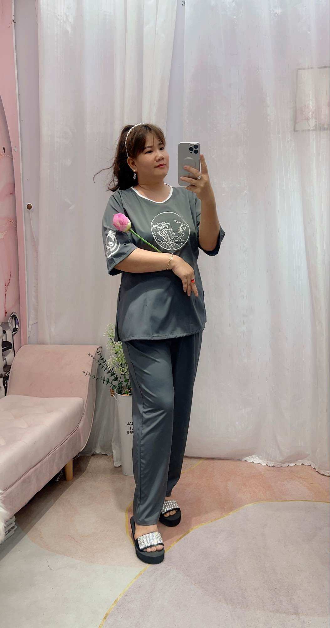 ĐỒ LAM BIGSIZE( Bộ lam thêu chữ Tâm 68-95kg)