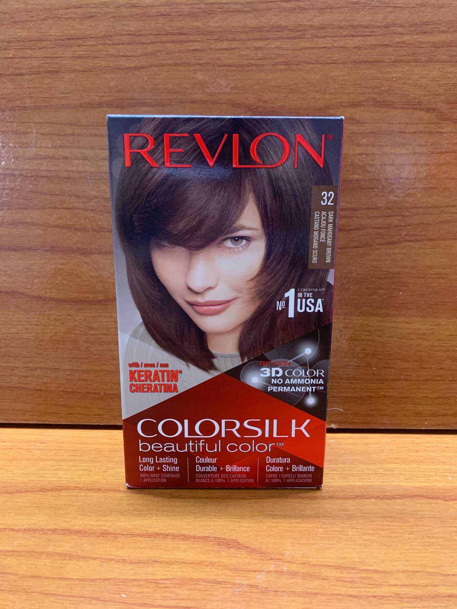 THUỐC NHUỘM TÓC PHỦ BẠC REVLON COLORSILK SỐ 32 NÂU GỖ SẬM 130ml-Chuẩn Mỹ