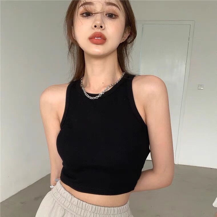 Áo ba lỗ croptop chất thun tăm co giãn