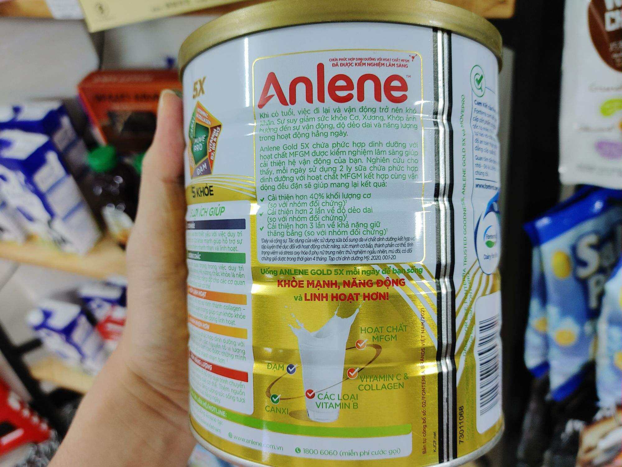 Sữa bột không thêm đường Anlene Gold 5X 800g