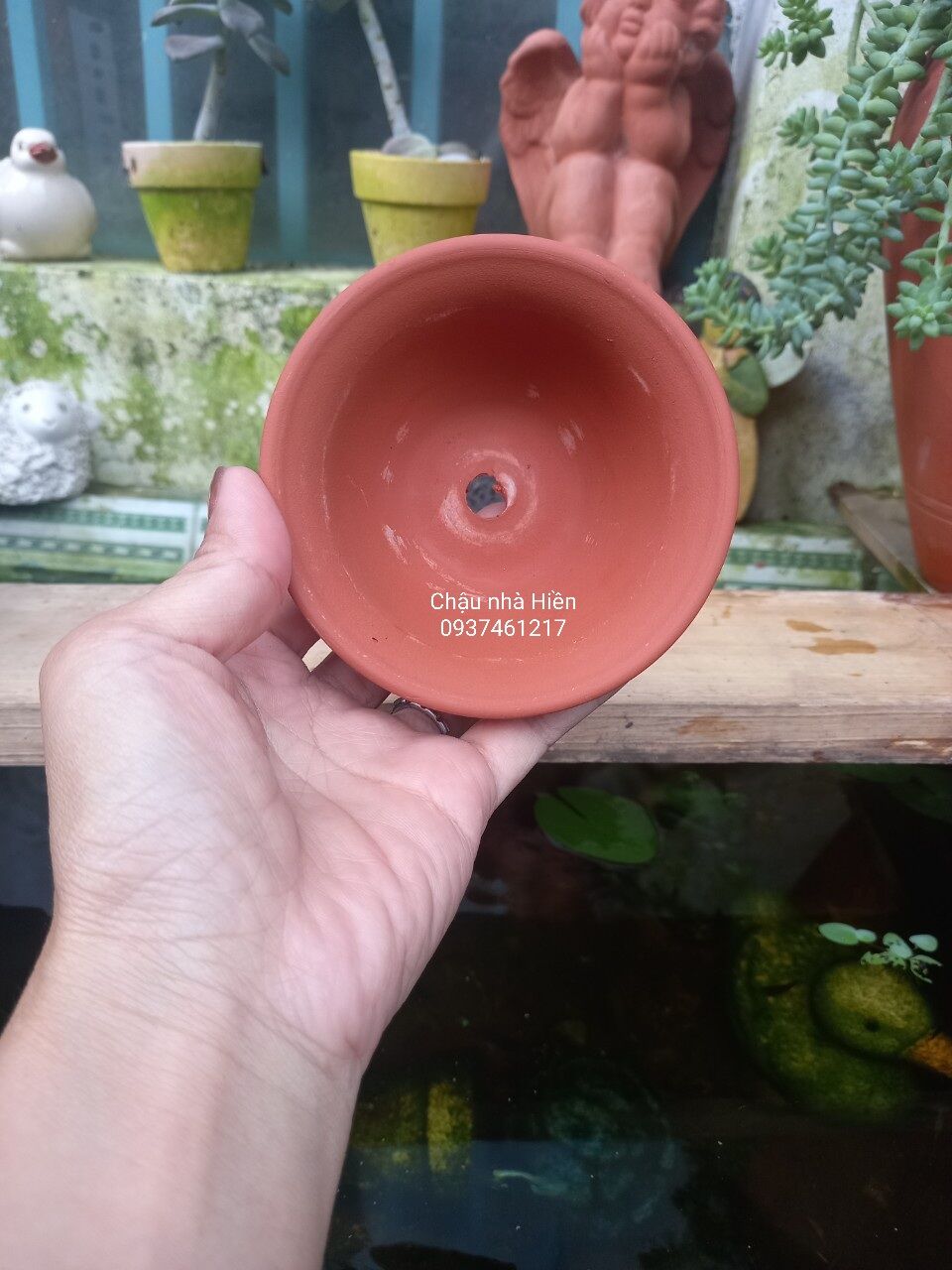 Chậu đất nung Bình Dương nón cối nhỏ m9x c 4.5