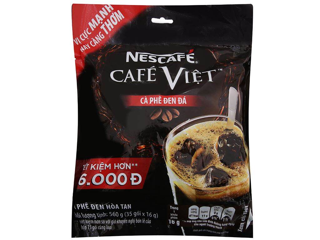 Bịch 35 gói Cà phê đen đá NesCafé Café Việt 560g (16g *35 gói)
