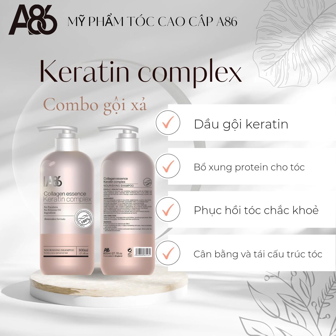 Dầu gội - Dầu xả Keratin A86