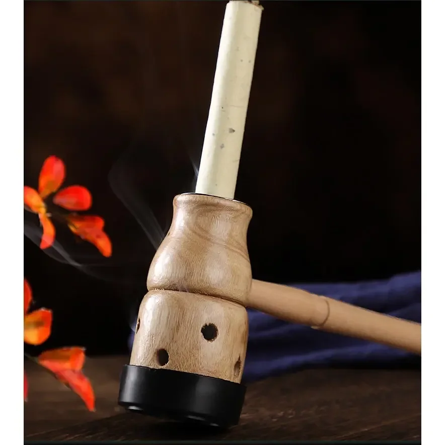 Ống gỗ Xông Hơ Ngải Cứu - Dụng Cụ Diện Chẩn hơ cứu ngải, Massage Cổ Vai Gáy, giảm đau, Mỡ Bụng