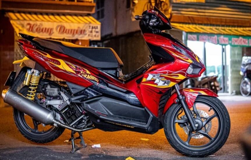 Tem lửa dán xe AirBlade 2023 . Mẫu tem lửa cực chất không bay màu