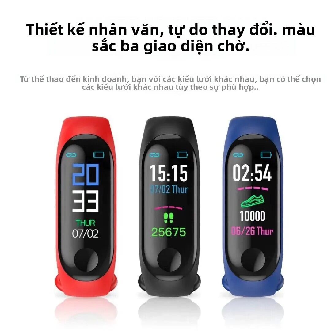 M4 Vòng Tay Thông Minh Đồng Hồ Đo Nhịp Tim Ngoài Trời Máy Đo Quãng Đường Đi Màn Hình Màu Thân Thiện Với Cặp Đôi Quà Tặng Học Sinh
