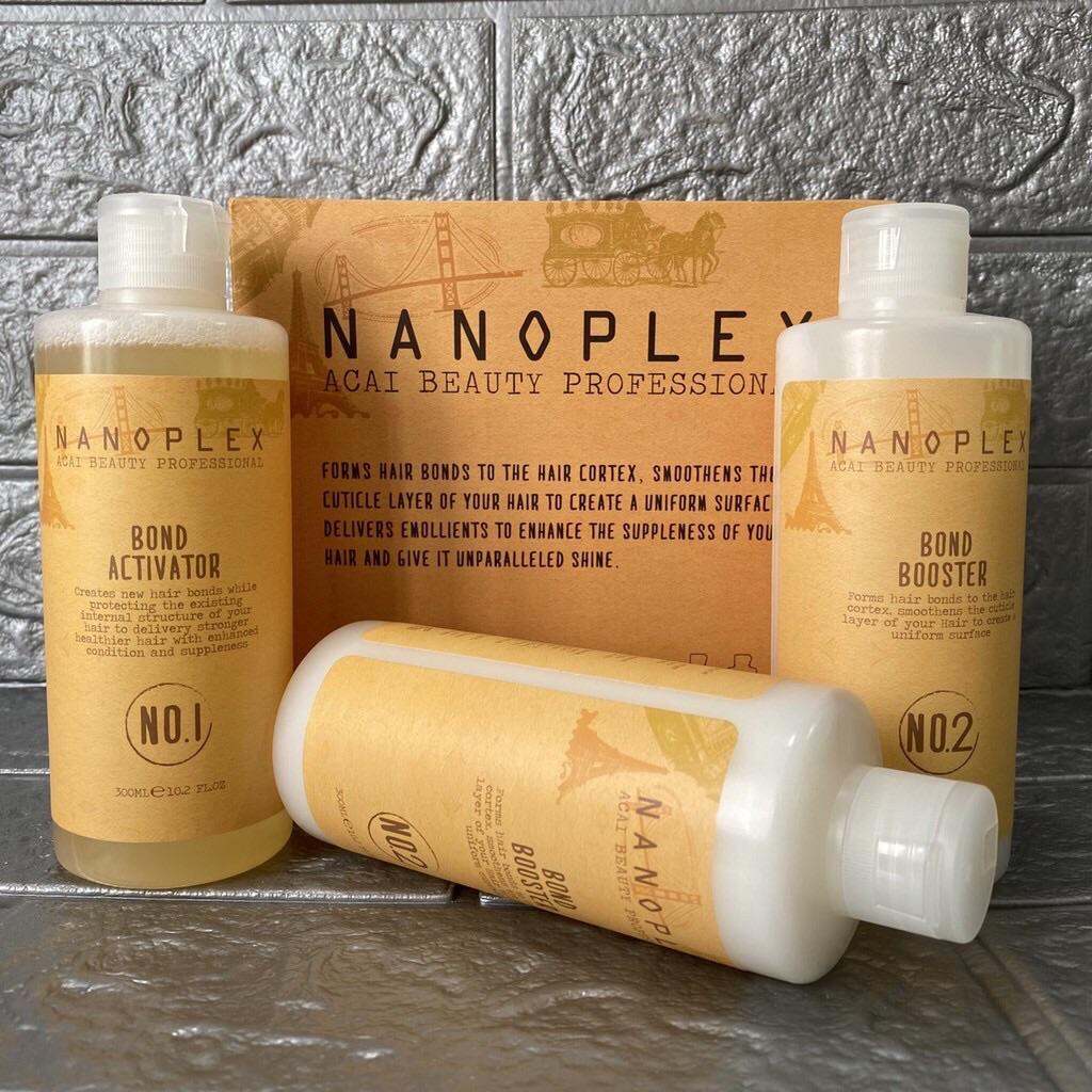 {Siêu rẻ} Nanoplex Acai Beauty 3c bộ phục hồi tóc hư tổn chuyên nghiệp 300mlx3