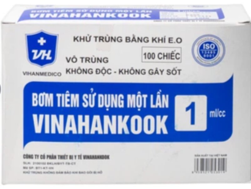 ( Combo 10 Ống bơm kim tiêm 10ml/cc) Bơm Tiêm Vô Trùng 10cc Vinahankook (H/100c)