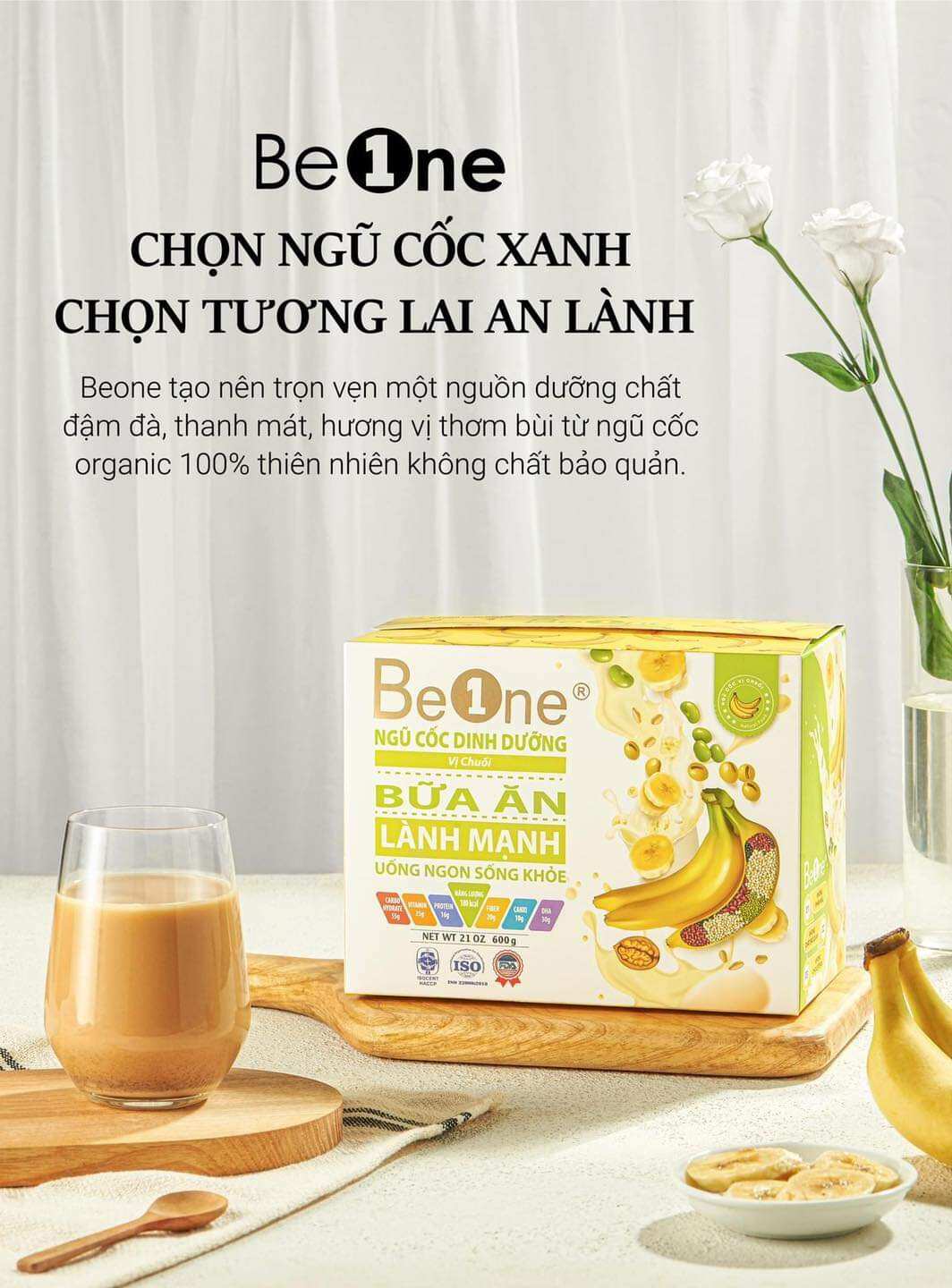 Ngũ cốc BeOne vị chuối cam kết chính hãng