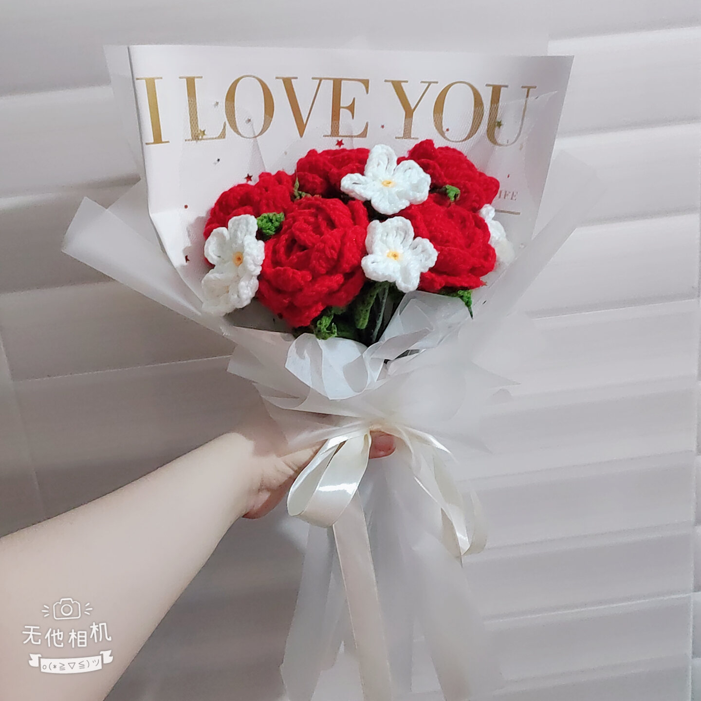 [Ảnh thật - Có sẵn] Bó 5 hoa hồng đỏ và 5 lưu ly trắng
