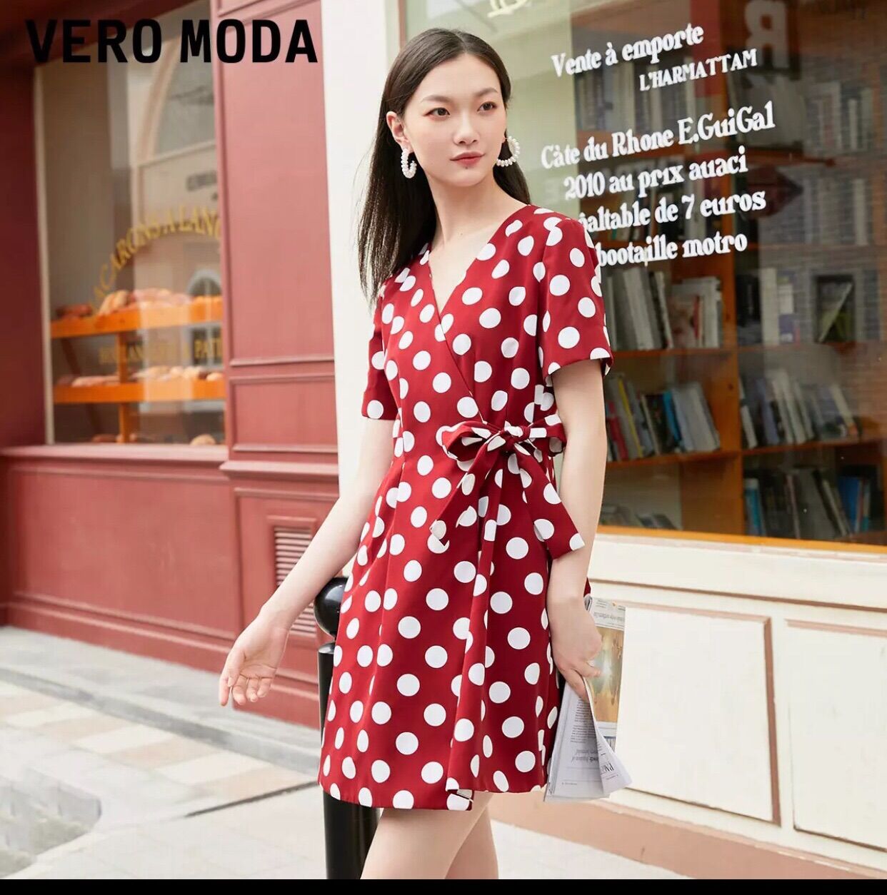 Đầm chữ A chấm bi Vero moda