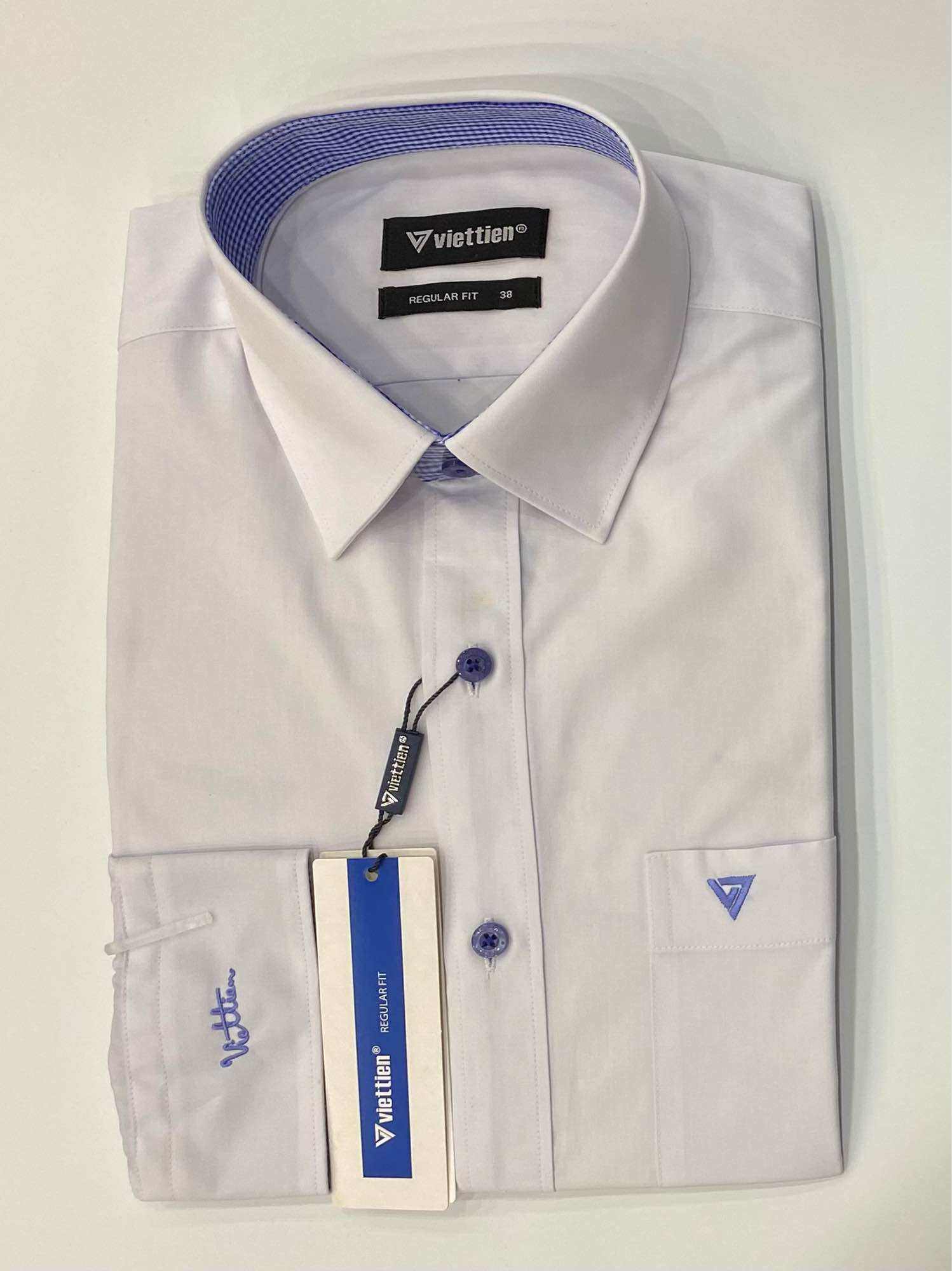 Áo Trắng phom Ôm dài tay Việt Tiến Regular Fit