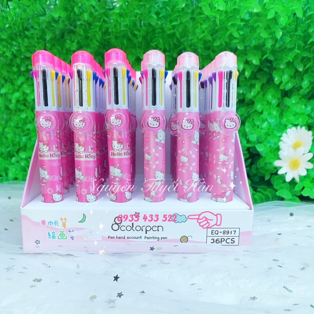 Bút bi 8 màu mực HELLO KITTY PR