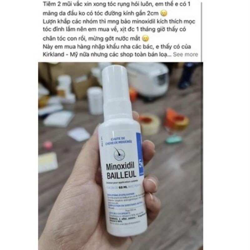 XỊT NGĂN RỤNG VÀ KÍCH THÍCH MỌC TÓC ( nội địa Pháp) Minoxidil Bailleul