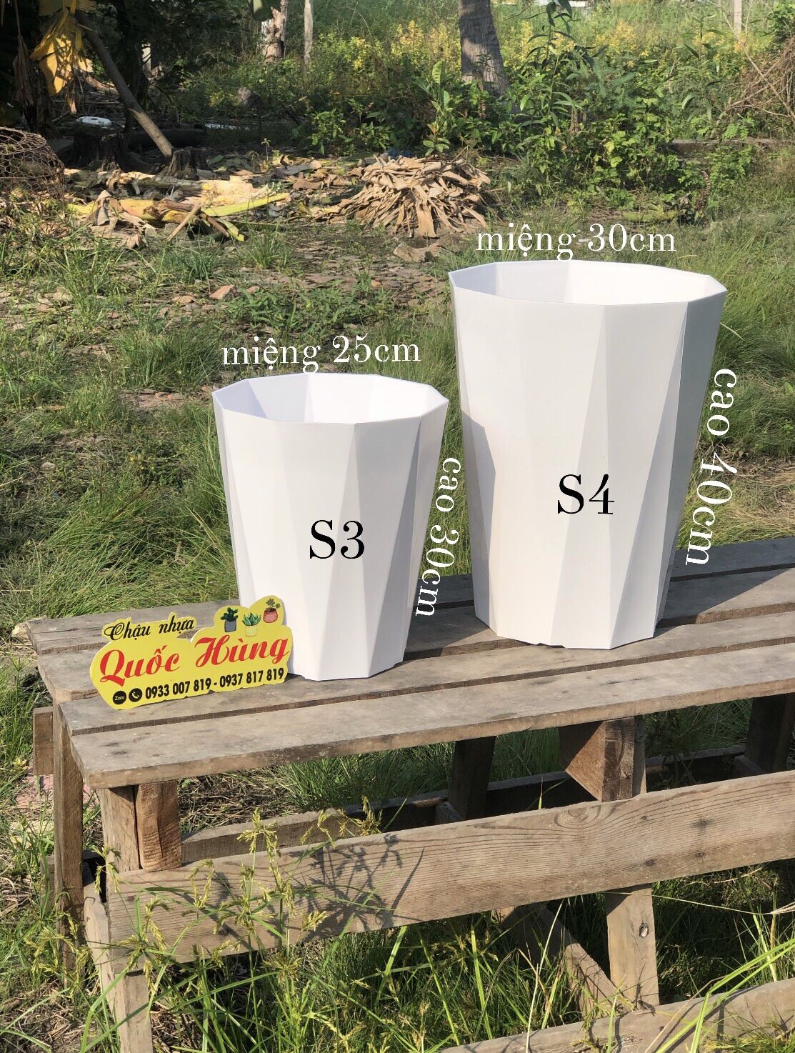 Combo 5 chậu nhựa kim cương nhỏ S3