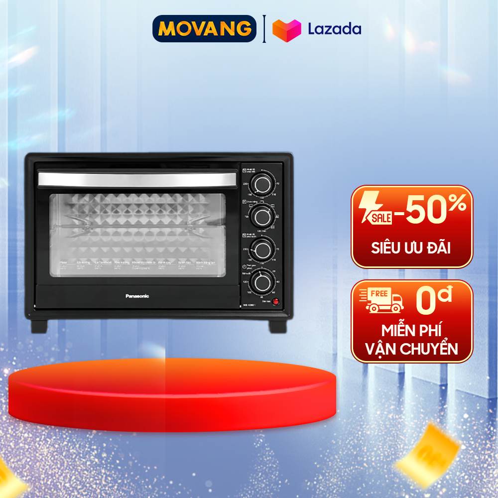 [GIAO TẠI HCM] - Lò nướng Panasonic NB-H3801KRA 38 lít - Công suất 750 - 1500W Nhiệt độ 100 - 230 độ C Làm nóng bằng thanh nhiệt