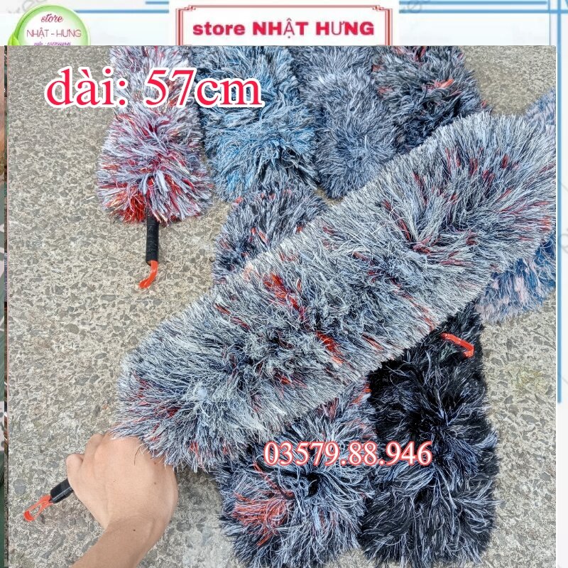 Chổi quét bụi dài 58cm - chất liệu sợi chỉ mềm mịn - quét không bị bay bụi