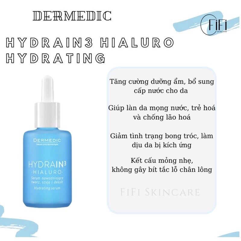 Serum Cấp Nước Cho Da Khô Dermedic Hydrain3 Hialuro Hydrating Serum 30ml