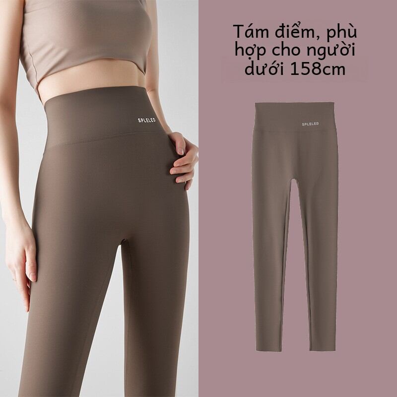 Lông Cừu Lót Da Cá Mập Quần Legging Dành Cho Nữ Ngắn Cao Cấp Vòng Eo Bụng Định Hình Phong Cách Barbie Mùa Xuân Mùa Thu Mùa Đông Đáy