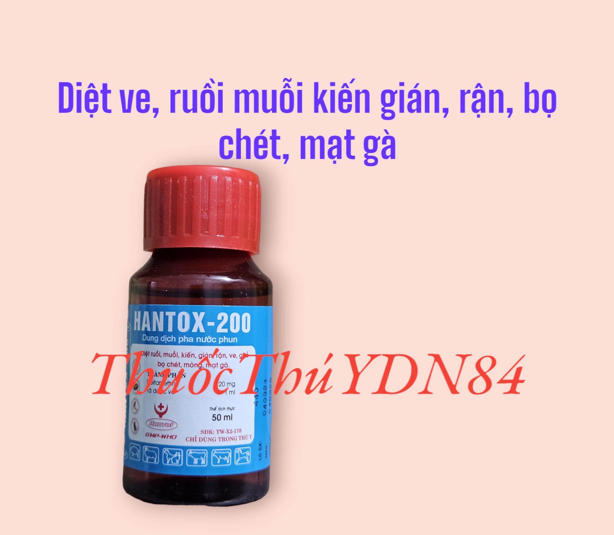 HANTOX 200 50ml diệt ruồi ruỗi muỗi ve bọ chét trâu bò chó mèo