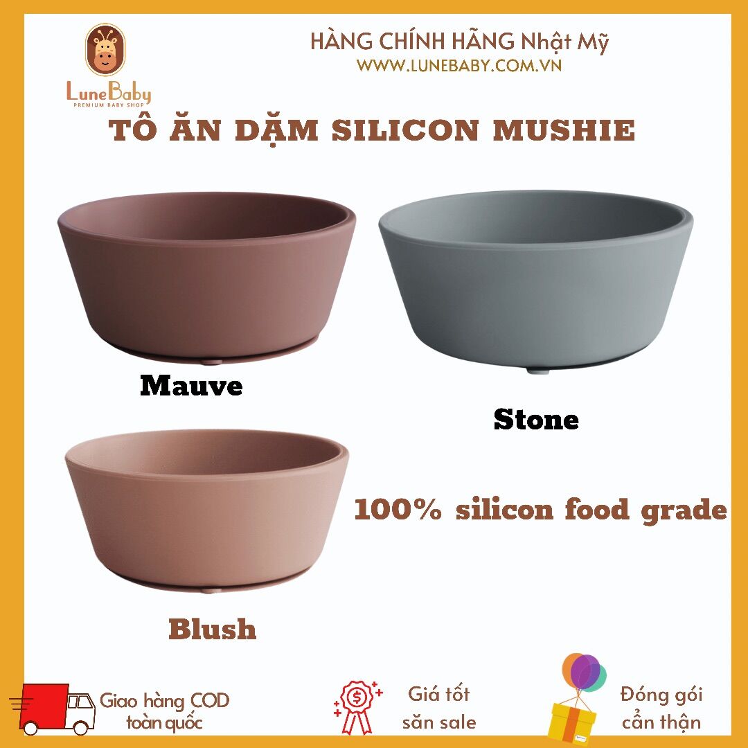 Tô ăn dặm kèm đế hít Mushie - Silicone suction bowl
