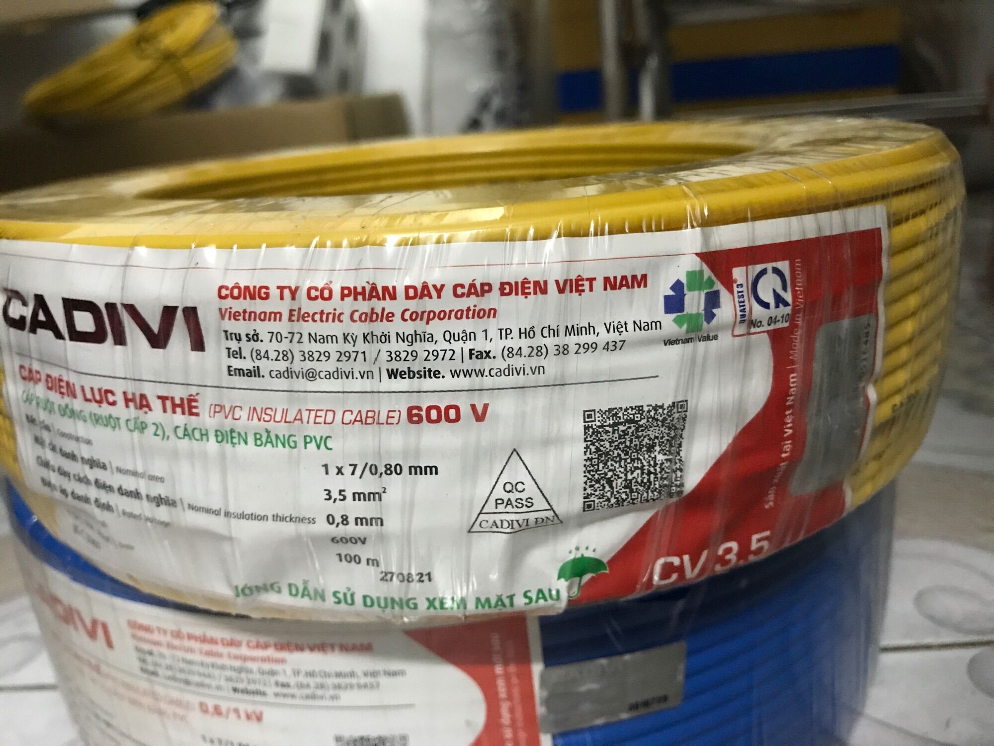 Dây điện Cadivi 3.5 đơn - 100 mét