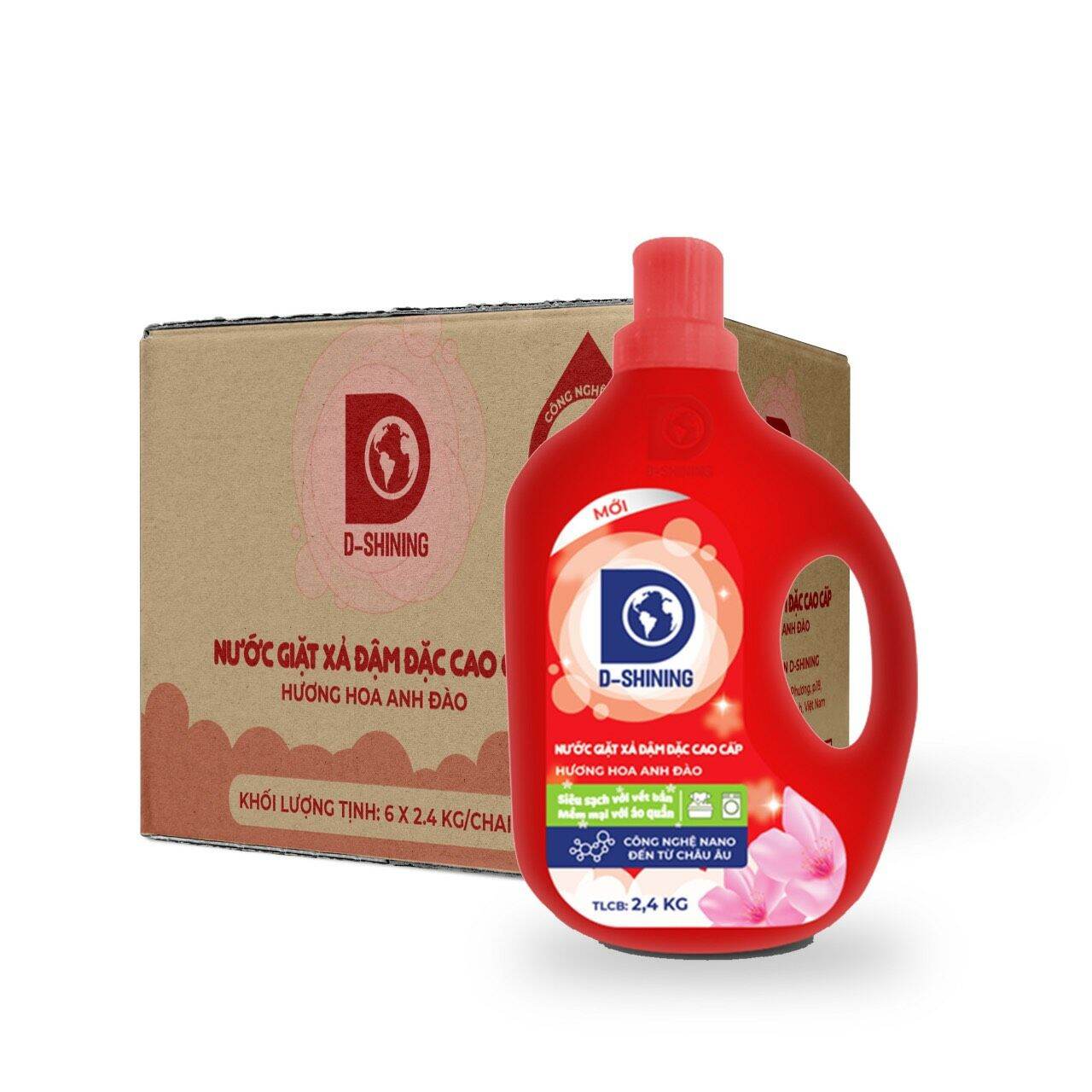 Thùng 6 can nước giặt xả 2 in 1 hương ngọc lan 2.4kg