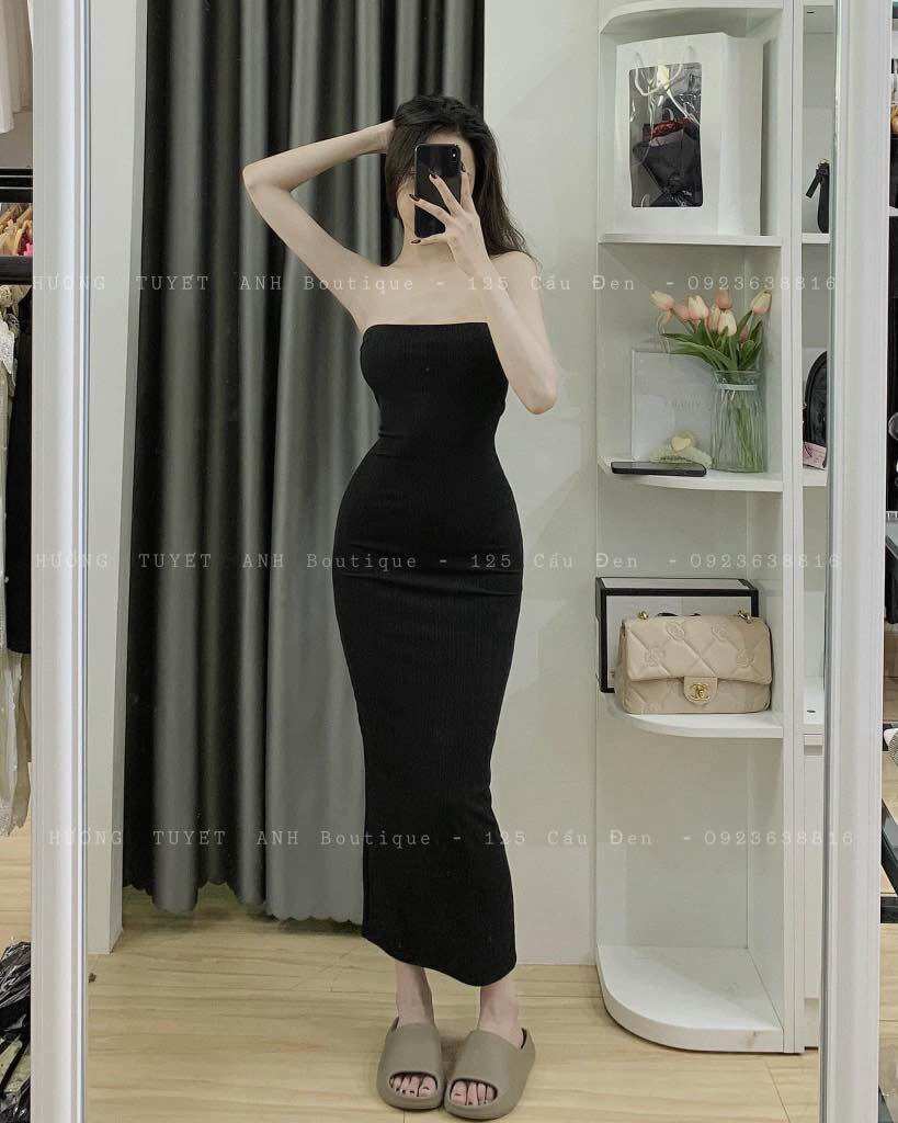 Đầm ống cúp ngực tăm trung