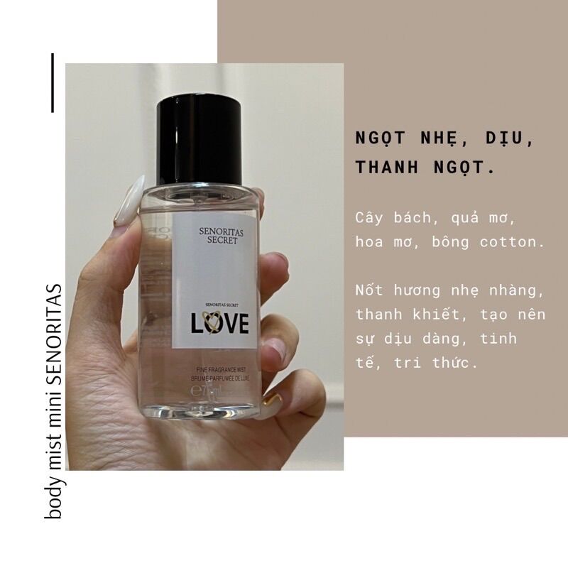 XỊT THƠM TOÀN THÂN BODY MIST SENORITAS 75ml