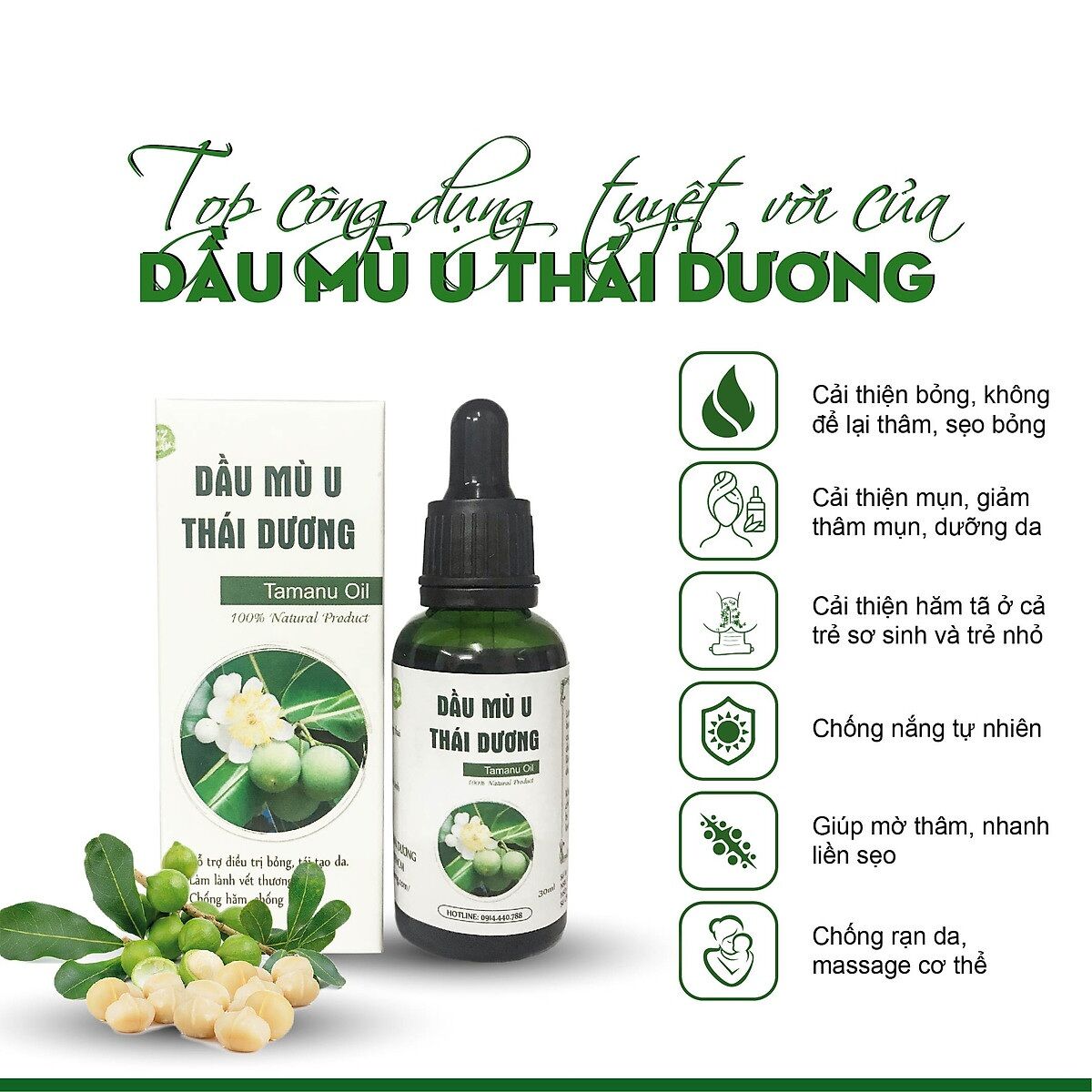 Dầu mù u thái dương chai 10ml