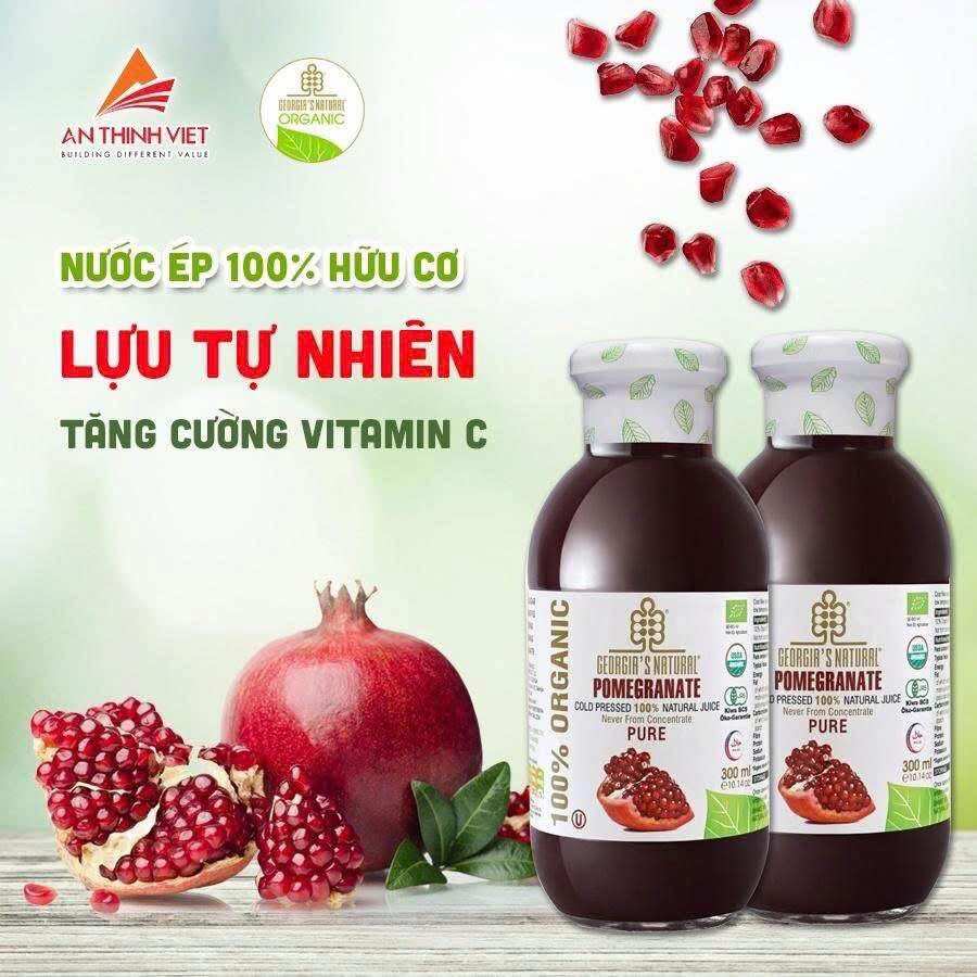Nước ép lựu hữu cơ Georgia's Natural - ép lạnh từ lựu chính vụ - 300ml - POMEGRANATE
COLD PRESSED 100% NATURAL LACE
