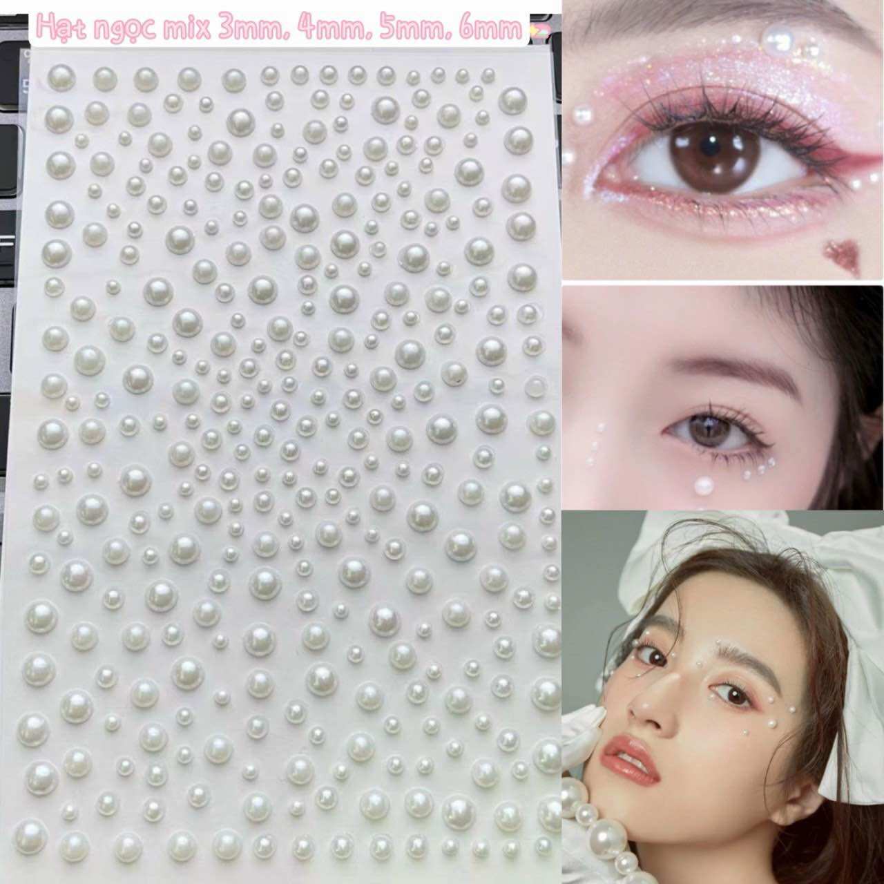 Hạt đá đính mặt trang điểm cô dâu make up tiệc mix nhiều size