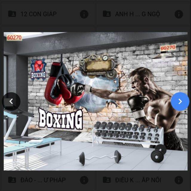 Tranh 3D dán phòng tập Gym keo sẵn