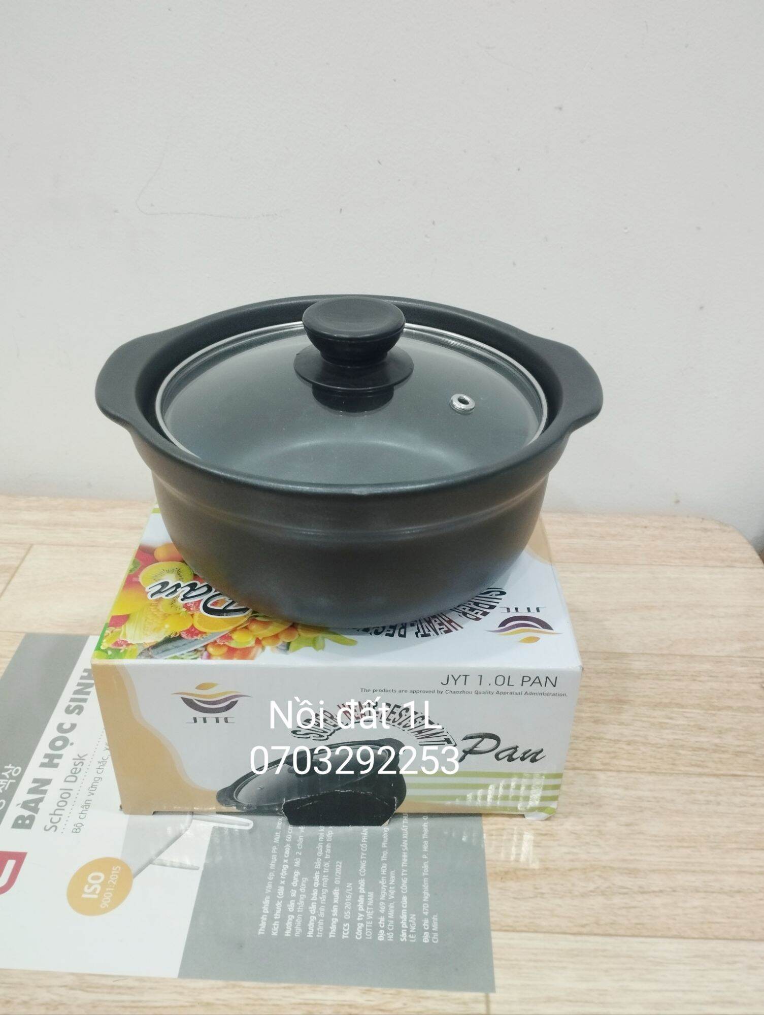 Nồi đất 1 lit nắp kiếng