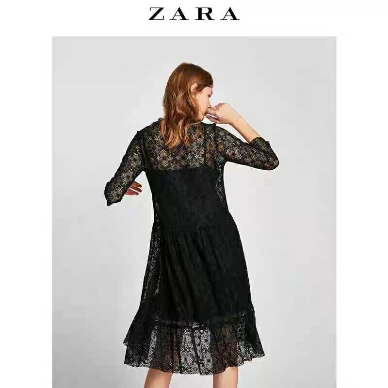 đầm Zara ren đen sang đẹp