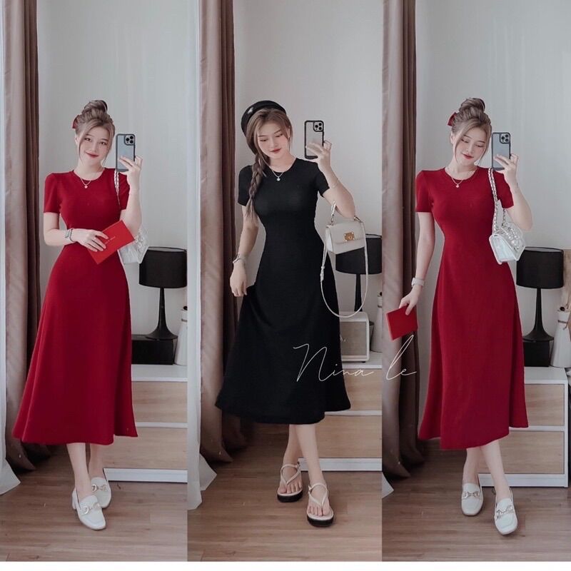 Đầm xẻ bên xoè ôm xinh dnx2