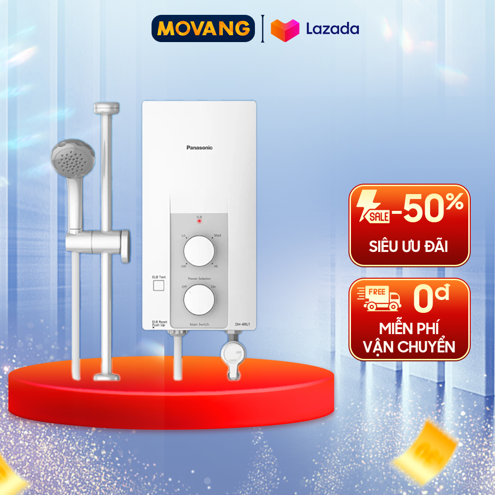 [GIAO TẠI HCM] - Máy nước nóng Panasonic DH-4RL1VW - Làm nóng trực tiếp Công suất làm nóng 4500W Nhiệt độ tối đa 51 độ C