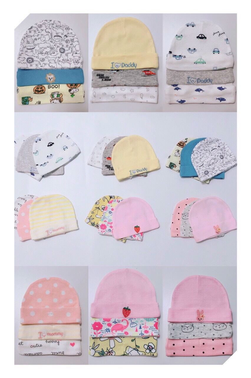 Set 3 nón catter cho bé sơ sinh
