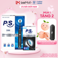 Bộ Bàn Chải Điện P/S S100 PRO màu đen & Bộ 2 đầu chải thay thế Sạch Sâu
