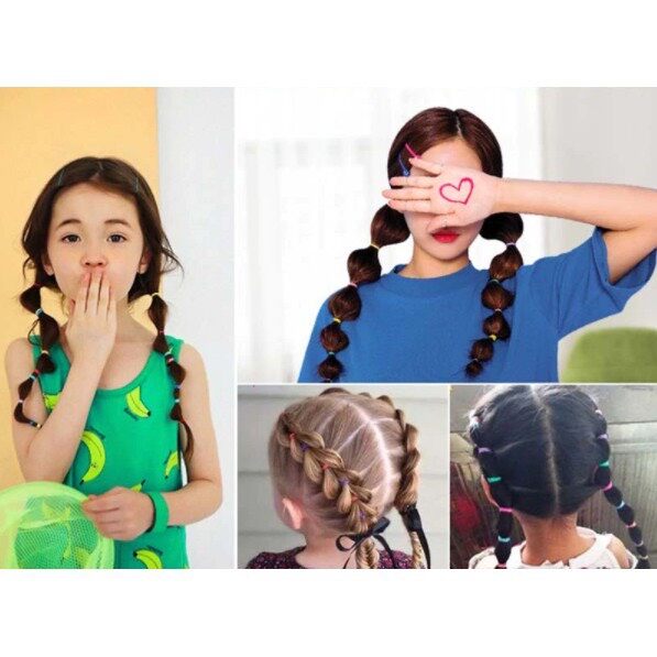 Set 1000 sợi thun cột tóc tiện lợi cho bé