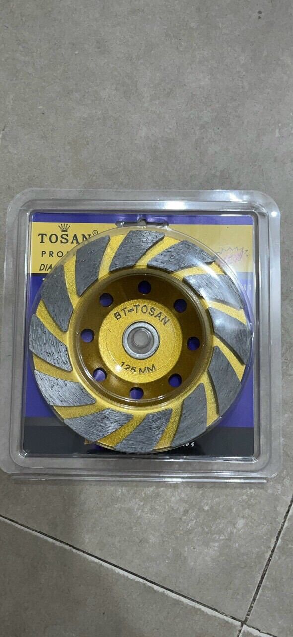 Chén mài đá răng thưa 125mm, chén mài đá, chén mài gạch, chén mài bê tông….. chén mài khô 125mm chén mài tosan 125mm