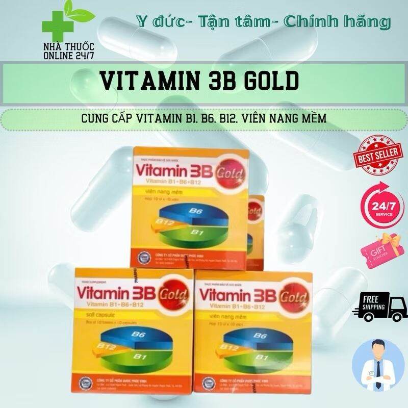 Viên uống Gold Dược Phúc Vinh bổ sung Vitamin 3B (Hộp 10 vỉ x 10 viên)