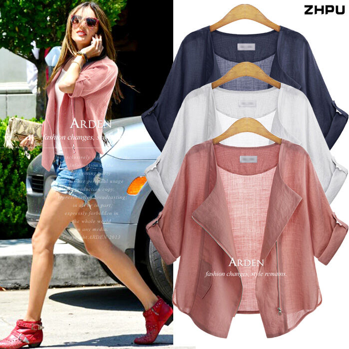 Áo Khoác Cardigan Mỏng Bằng Vải Lanh Cotton Cỡ Lớn Mùa Hè Cho Nữ Áo Khoác Ngoài Ngắn Thời Trang Thườ
