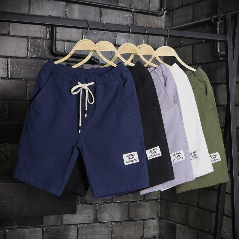 Quần Đùi Thường Ngày 2021 Cotton Màu Trơn Quần 5 Tấc Phong Cách Hàn Quốc