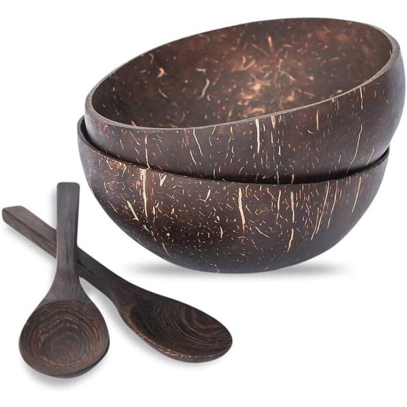 [COMBO] BÁT GÁO DỪA + MUỖNG GỖ DỪA