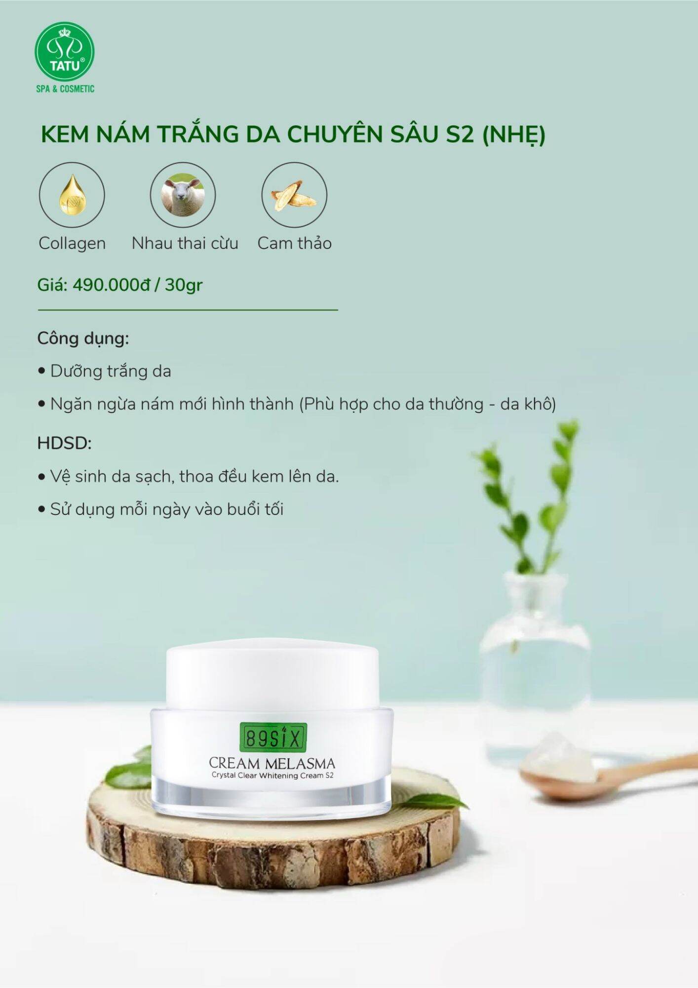 Kem nám trắng da chuyên sâu s2 chính hãng tatu