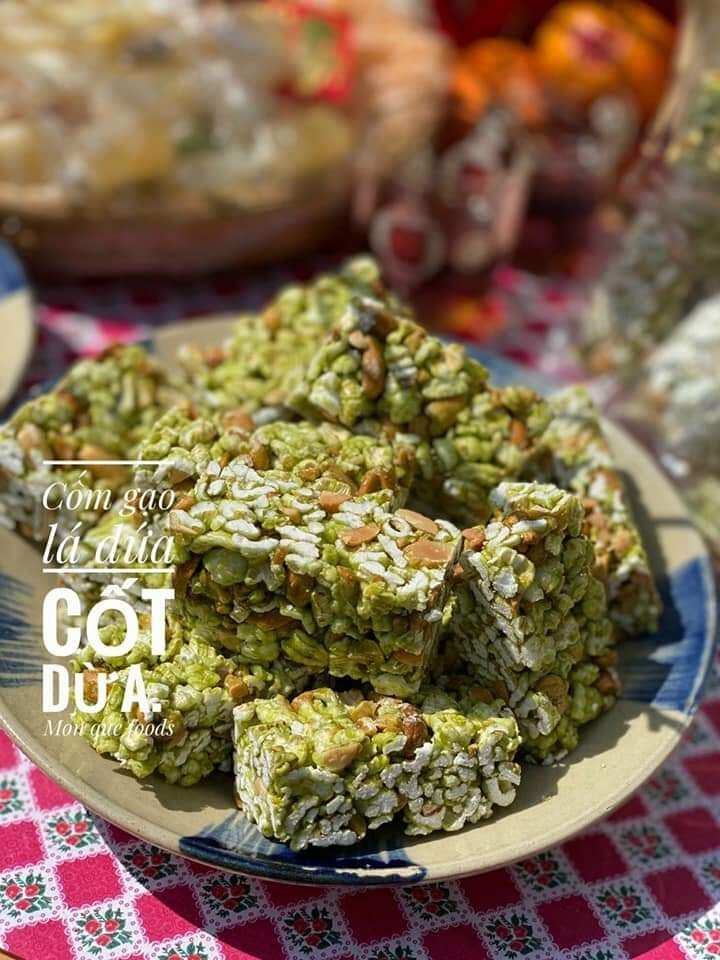 Cốm nếp dứa nước cốt dừa Tiền Giang  500g HSD 90 ngày