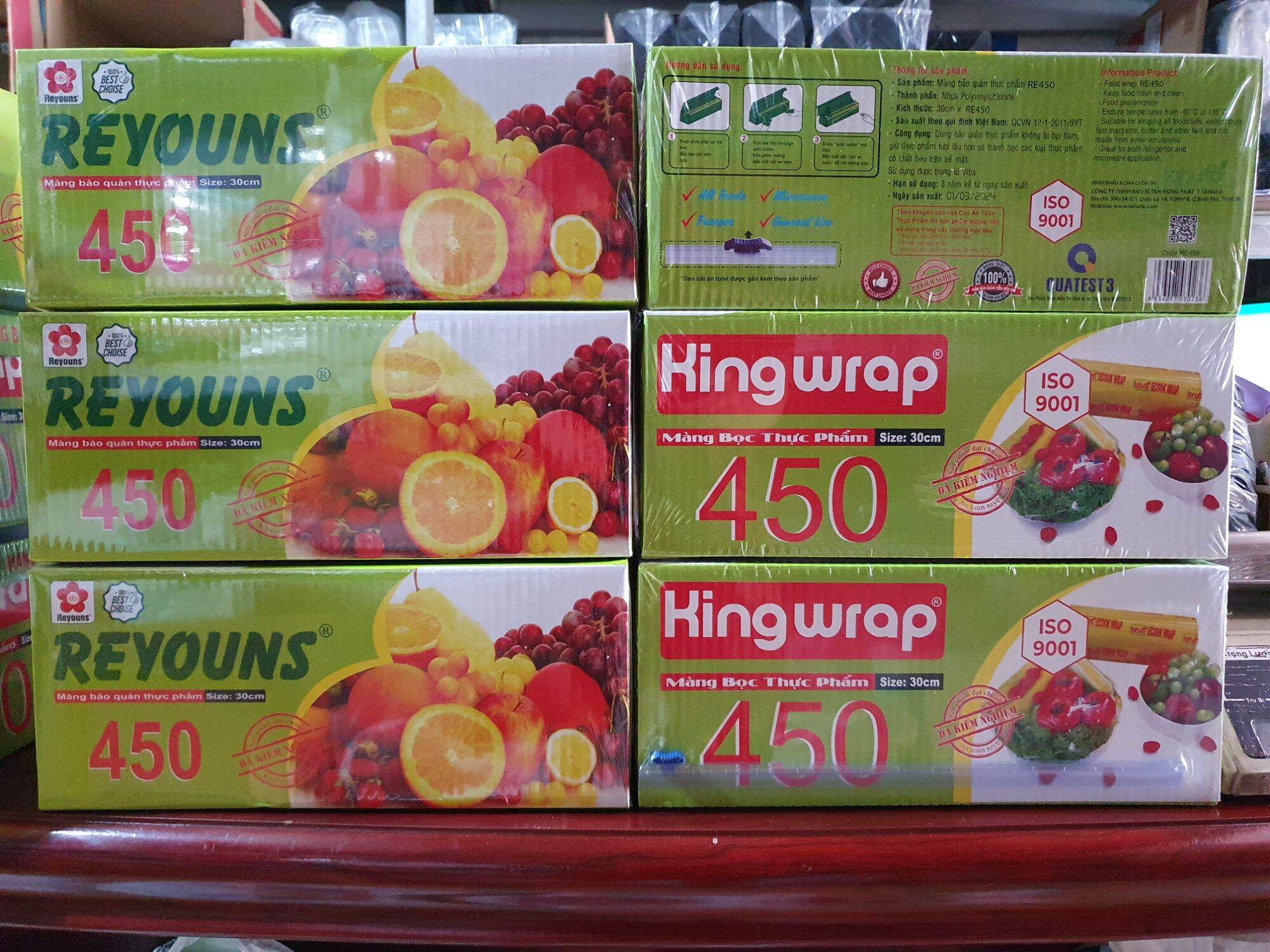  Màng bọc thực phẩm 30cm x 450 và 30x 250 REYOUNS hoặc KINGWRAP 